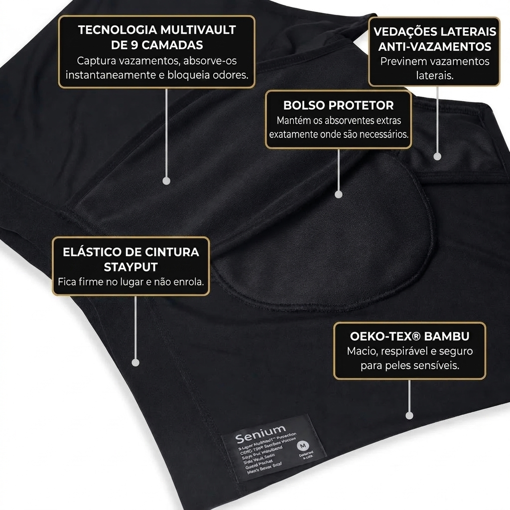 Boxers Absorventes para Homem – Proteção Discreta Durante Todo o Dia